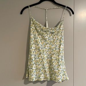ASTR lemon cowl neck racer back top